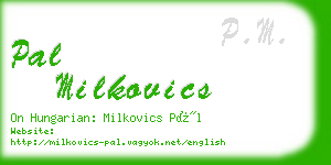 pal milkovics business card